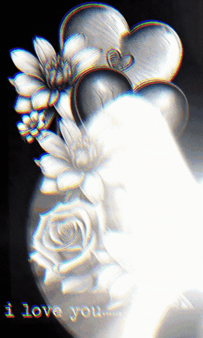 Heart With Flowers Saying I Love You GIF