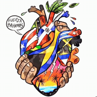 Heart With Fuerza Bahamas Text GIF