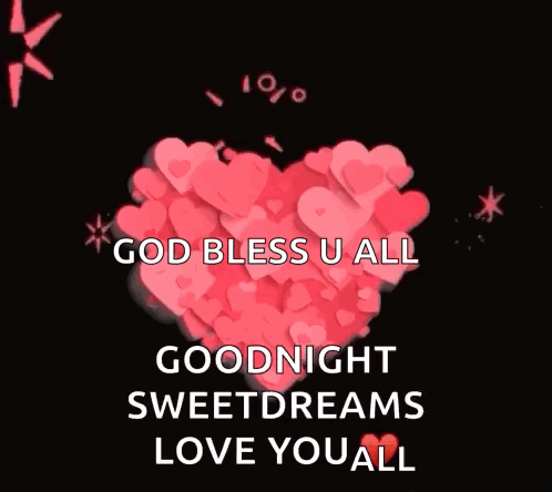 Heart With God Bless U All Goodnight GIF