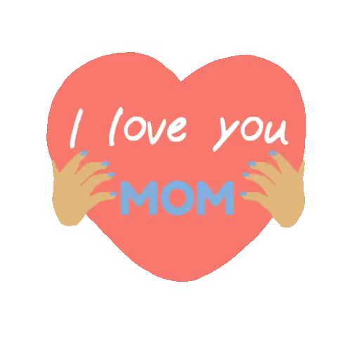 Heart With I Love You Mom Sticker