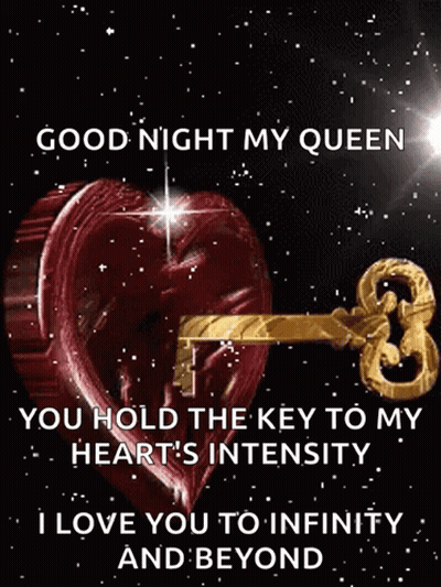 Heart With Key And Good Night My Queen GIF