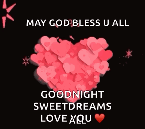 Heart With May God Bless You Goodnight GIF