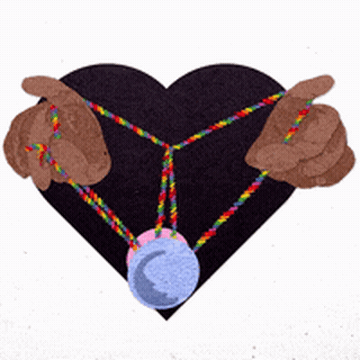 Heart With Two Hands Holding Necklace GIF