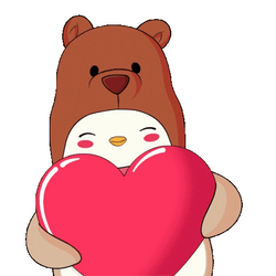 Heart You Penguin Bear GIF
