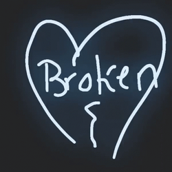 Heartbroken Heart Written GIF
