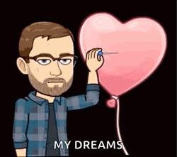 Heartbroken My Dreams Bitmoji Balloon GIF