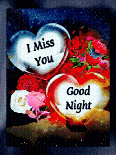 Hearts Saying I Miss You Good Night GIF