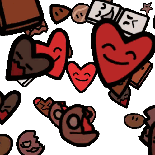 Hearts With Faces Sticker