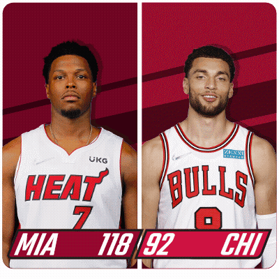 Heat And Bulls Basketball Players Standing Together GIF