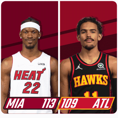 Heat And Hawks Basketball Players Posing GIF