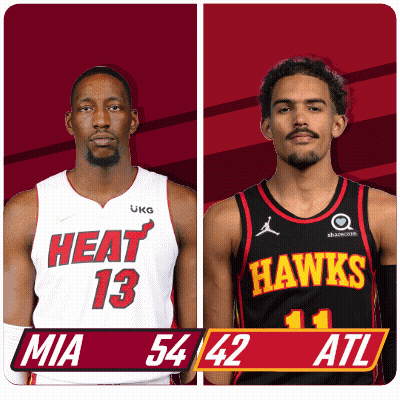 Heat And Hawks Basketball Players Standing Together GIF