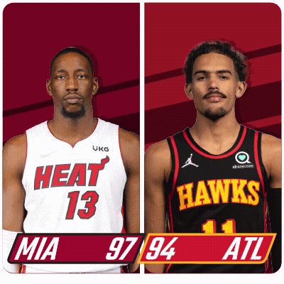 Heat And Hawks Basketball Players Standing Together GIF