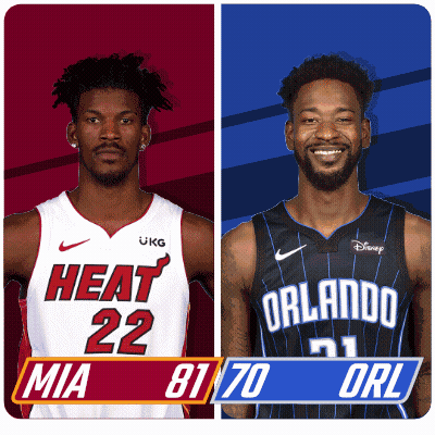 Heat And Orlando Magic Basketball Players Standing Together GIF