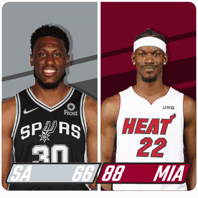 Heat And Spurs Basketball Players Standing Together GIF