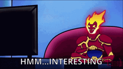 Heat Blast Eating Hmm Interesting GIF