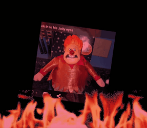Heat Miser Doll With Fire Filter GIF