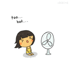 Heat Wave Cartoon Kid Too Hot GIF