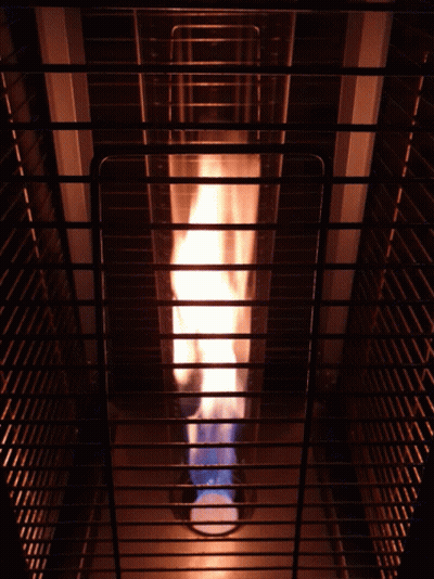 Heater With Flame Coming Out Top GIF