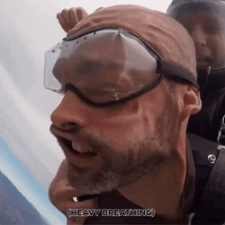 Heavy Breathing Sky Diving Men GIF