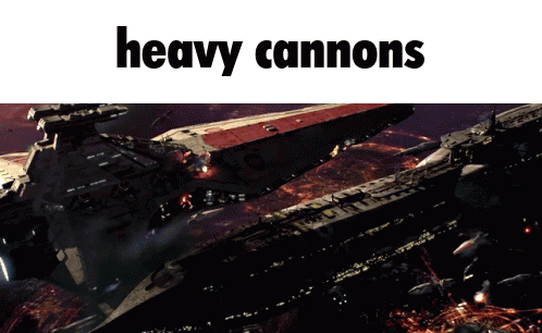 Heavy Cannons Written Above Spaceships GIF