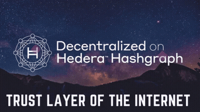 Hedera Hashgraph Ad Saying Trust Layer Of The Internet GIF