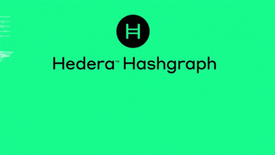 Hedera Hashgraph Green Background With Waves GIF