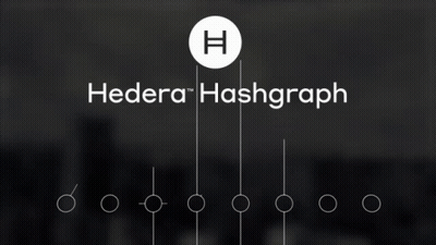 Hedera Hashgraph Logo On Dark Background GIF