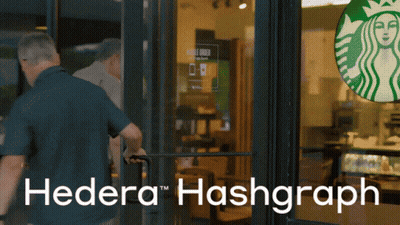 Hedera Hashgraph On Starbucks Ad GIF