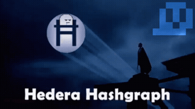 Hedera Hashgraph Poster With Silhouette Of A Man GIF