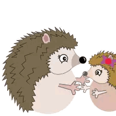 Hedgehog Holding Another Hedgehog's Hand Sticker