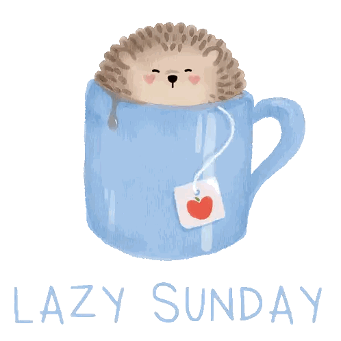 Hedgehog In Cup Lazy Sunday Sticker