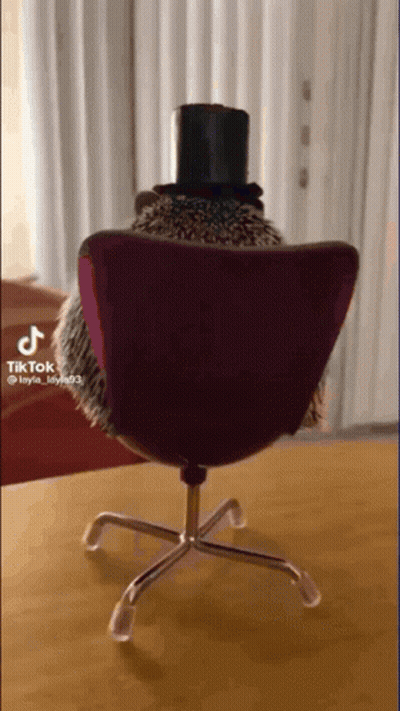 Hedgehog In Top Hat Sitting In Purple Chair GIF