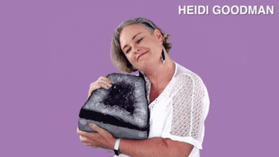 Heidi Goodman Holding Large Amethyst GIF