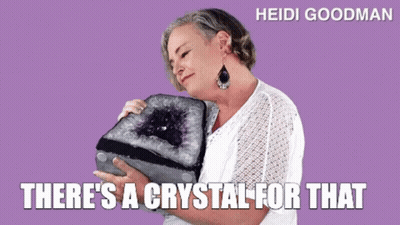 Heidi Goodman Holding Large Crystal GIF