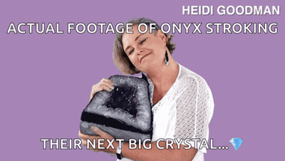 Heidi Goodman Holding Large Piece Of Onyx GIF