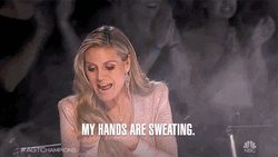 Heidi Klum Hands Sweating From Excitement GIF