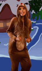 Hekimae Funny Dancing Reindeer GIF