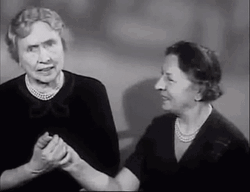 Helen Keller Talking Explaining GIF