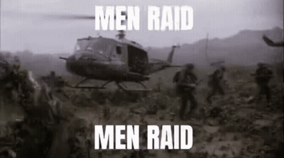 Helicopter Flying Over Soldiers Men Raid GIF