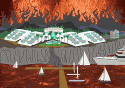 Hell Burning Sea Of Fire Animation GIF