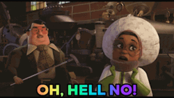 Hell To The Naw Scared Running Away Cartoon GIF