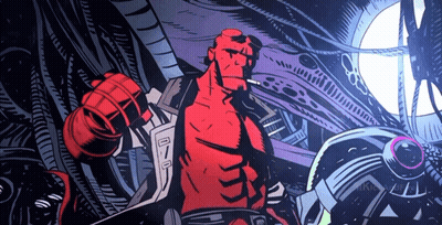 Hellboy Smoking Cigarette Wearing Glasses GIF