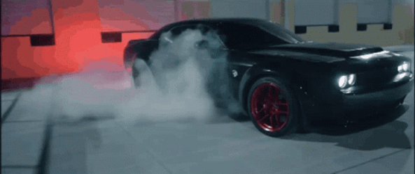 Hellcat Dodge Sports Car Smoke GIF