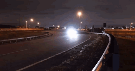 Hellcat Drifting Distant Night View GIF