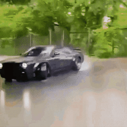 Hellcat Drifting With Color Changing Environment GIF