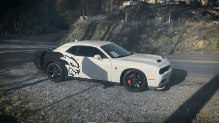 Hellcat White Sports Car  GIF