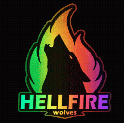 Hellfire Wolves Logo With Rainbow Fire GIF
