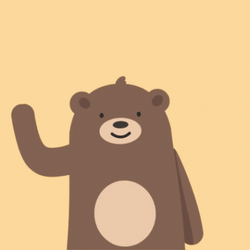 Hello Animated Bear Smile Wave GIF