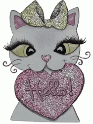 Hello Animated Cat Elegant Gorgeous GIF