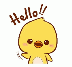 Hello Animated Cute Chick Wave GIF